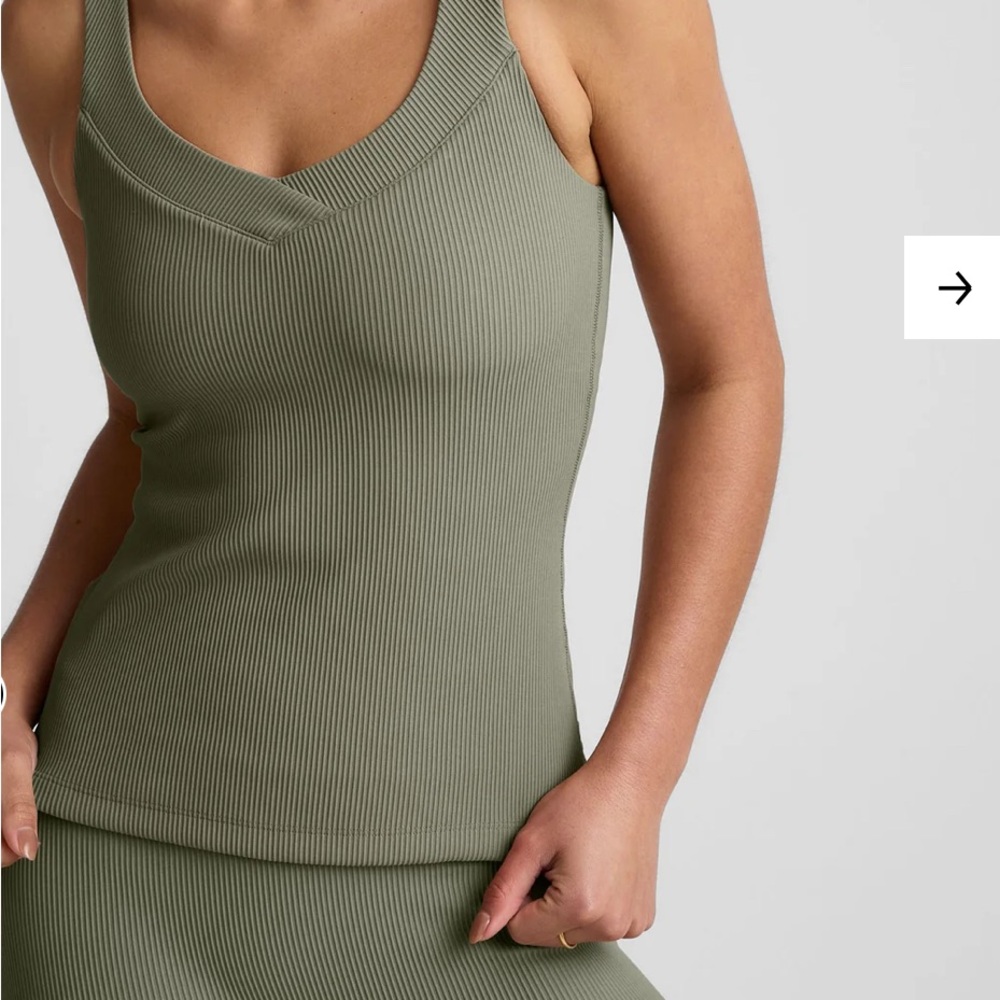 NWT XS Beyond Yoga Grey Sage Ribbed Tank Top